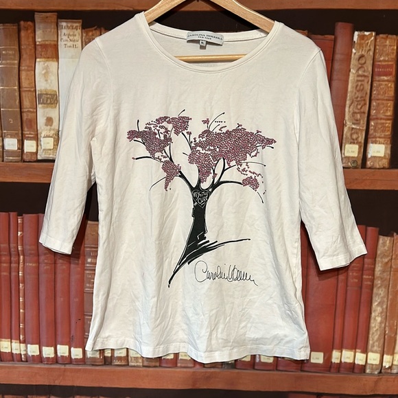 Carolina Herrera Tops - Saks Fifth Avenue Carolina Herrera Key To The Cure Tee 2012 XL collaboration‎